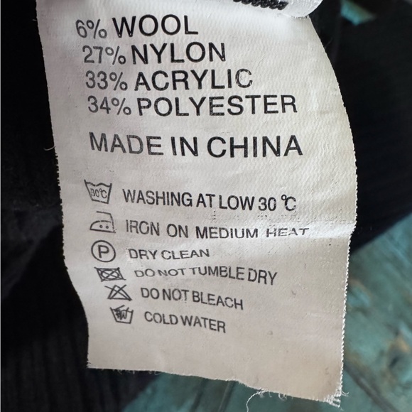 Kate Hewko Black Knit Wide Leg Wool Blend Pants Size Medium Large - Picture 12 of 12